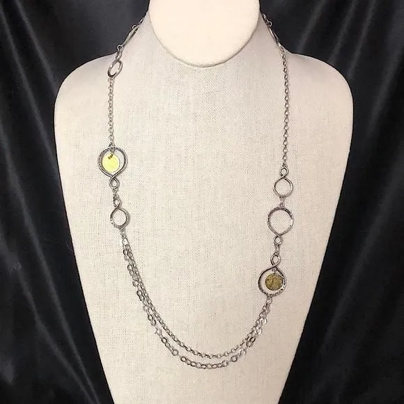 Product image for SILPADA Sterling Silver Brass Hammered Discs Long Necklace N2150 Retired