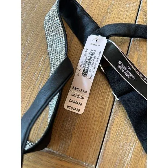 Sexy XS SMALL Victoria's Secret black shine strap bling garter belt. New   Whatnot: Shop, Sell, Connect