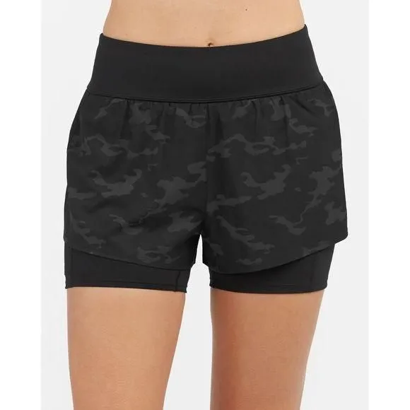 Product image for Spanx Women's Elastic Waist Athletic Camo The Get Moving Short Size XL NWT