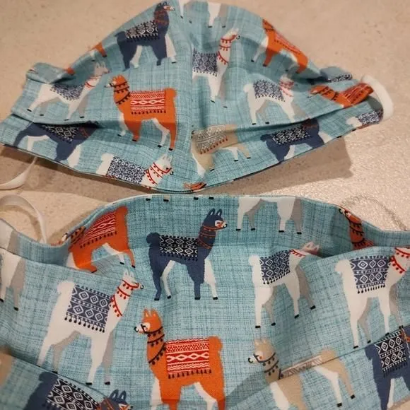 Product image for *Pop of color to your face mask collection with handmade fabric masks of llamas