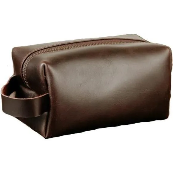 Product image for Genuine Leather Toiletry Bag, Leather Dopp Kit