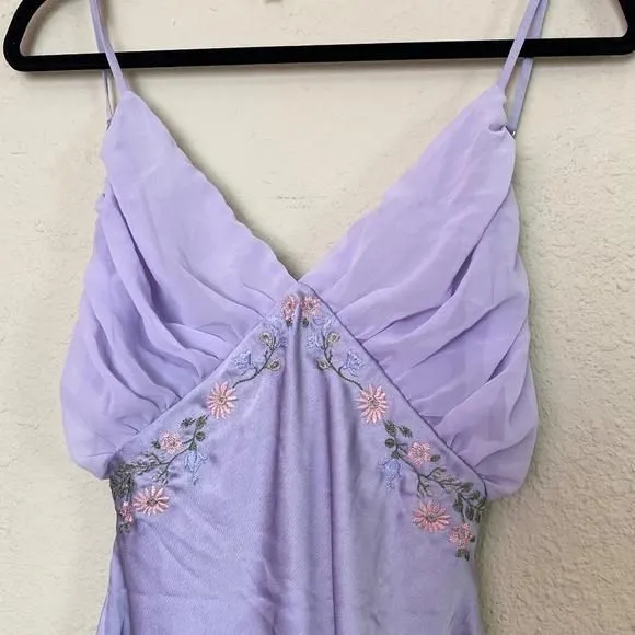 HOUSE OF CB 'Christa' Embroidered Lavender Mini Dress purple NWOT size M   Whatnot: Shop, Sell, Connect