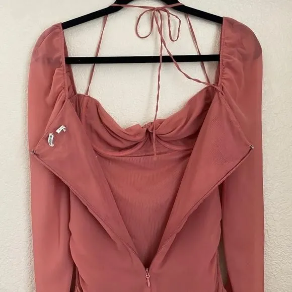 HOUSE OF CB 'Baby 'Pink Chiffon Cutout Halter Mini Dress/Size XS Plus Cup  NWOT  Whatnot: Shop, Sell, Connect