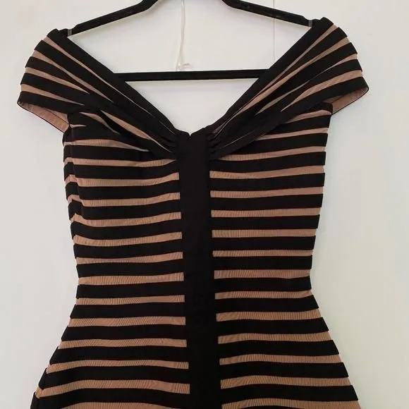 house of cb black bandage dress House of CB Chocolat Halter Midi Bandage Dress  CNB Dress Hire