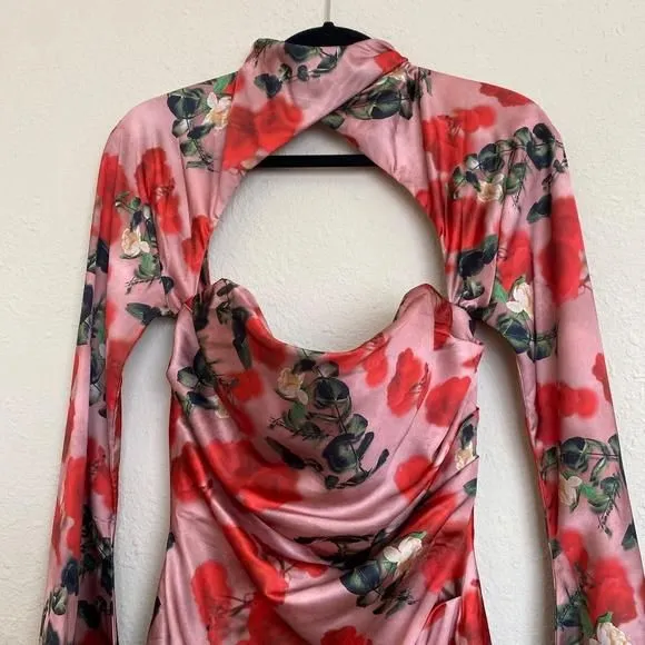white christmas dresses Maya Draped Corset Mini Dress (Rose Print) XXL main image 1