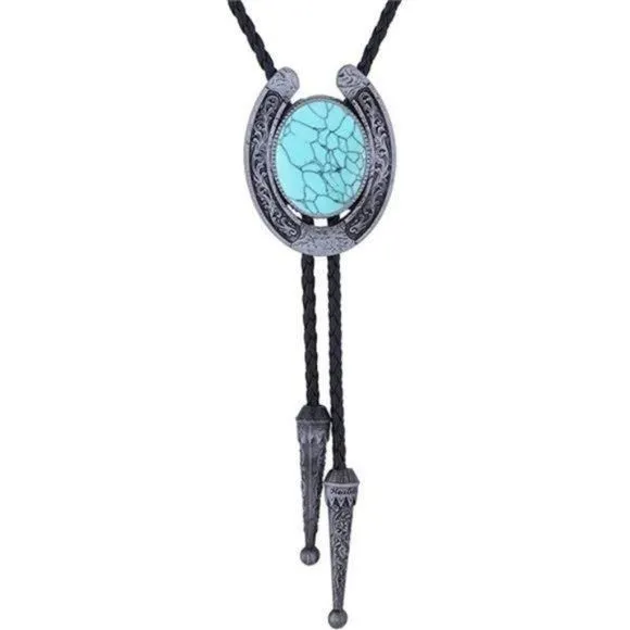 Product image for BOLO Tie With Natural Stone Genuine Leather 07