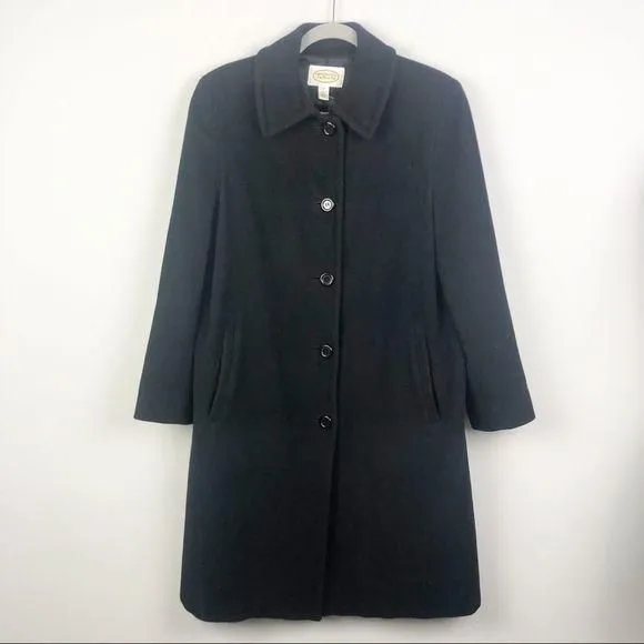 Product image for TALBOTS | Angora & Wool Blend Coat Black Size 8