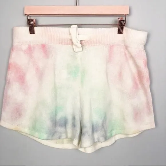 Product image for BRODIE CASHMERE | Tie Dye 100% Cashmere Pastel Shorts Lounge Women’s Size Medium