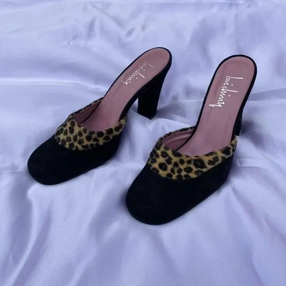 Product image for Leopard print black kitten heels
Women’s size 7