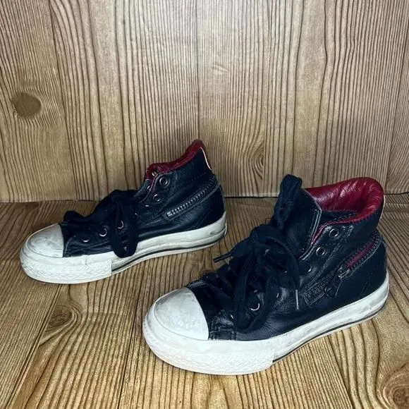 Product image for Converse x John Varvatos zipper wrap around heel black leather sneaker Kids 11