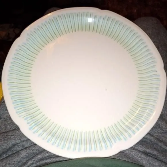 Product image for Sterling plate marked on the back white with teal trim