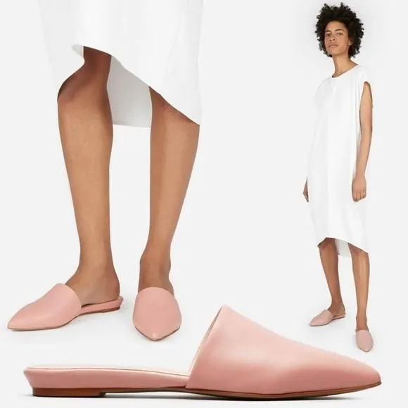 Product image for Everlane The Pointed Slide Slip On Leather Pink Flats 7.5 NWOT