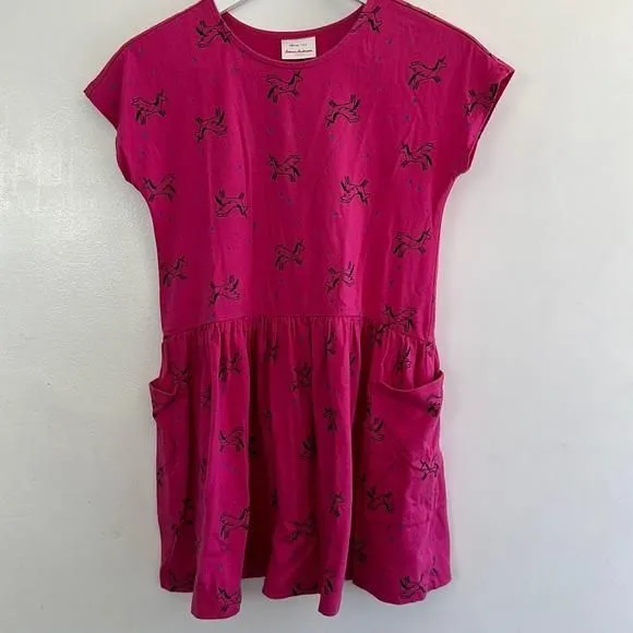 Product image for Hanna Andersson girls pink dress unicorns size 8