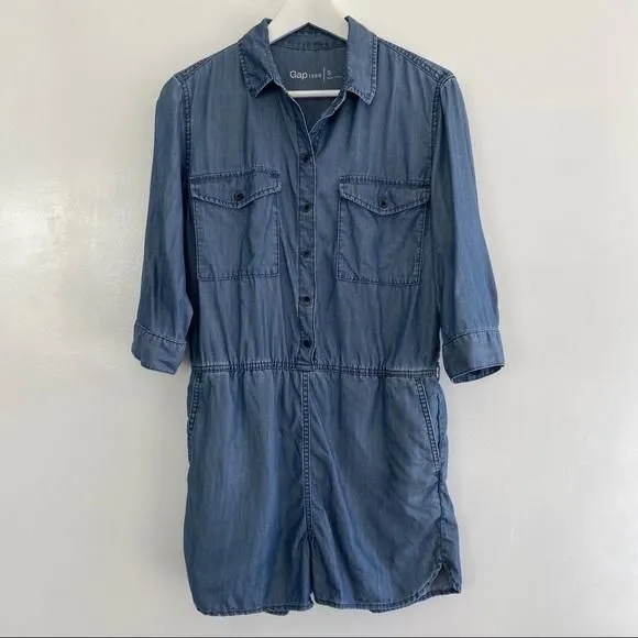 Product image for Gap Chambray Denim Shorts Romper Jumper