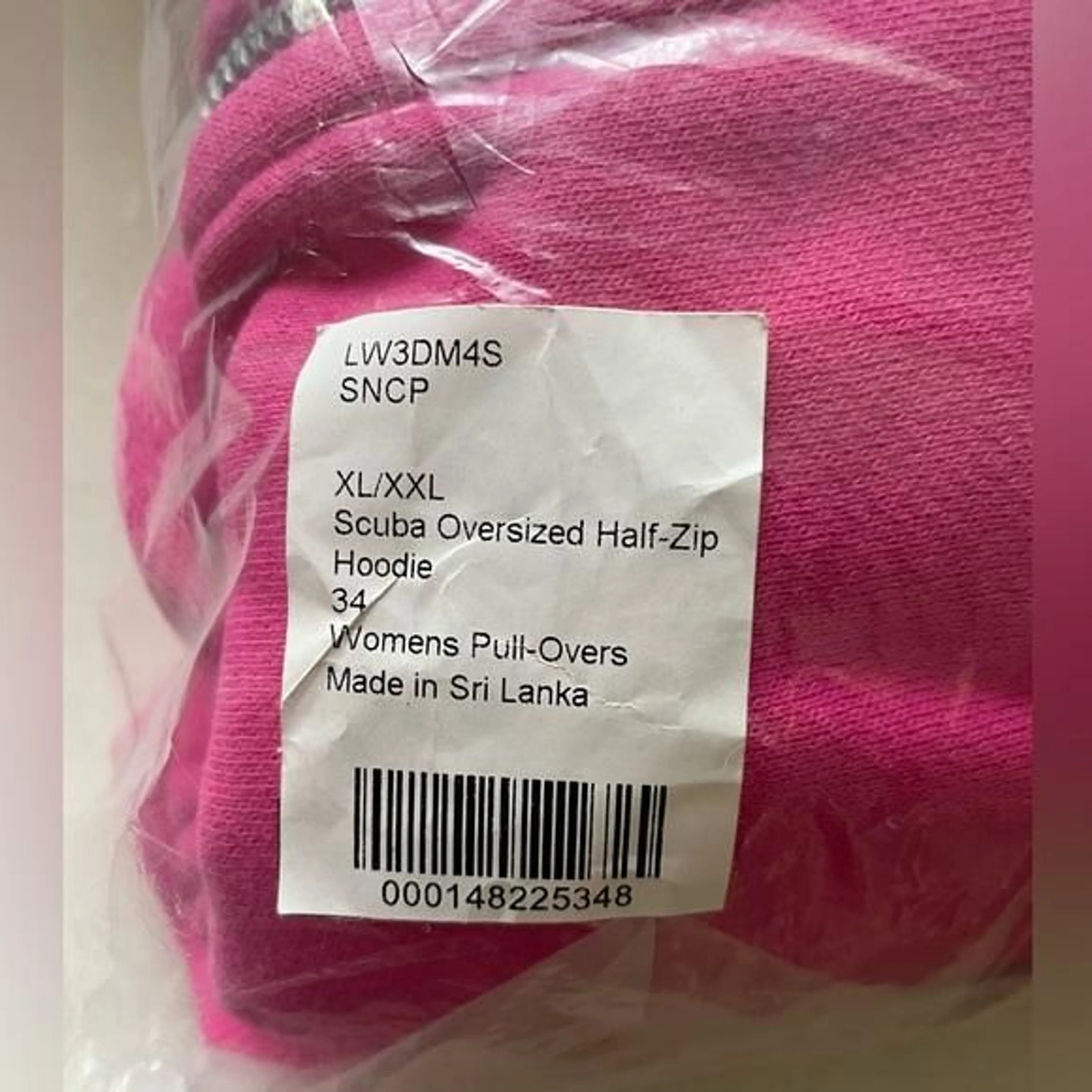 NWT Lululemon Scuba Oversized Half Zip Hoodie Sonic Pink Size XL