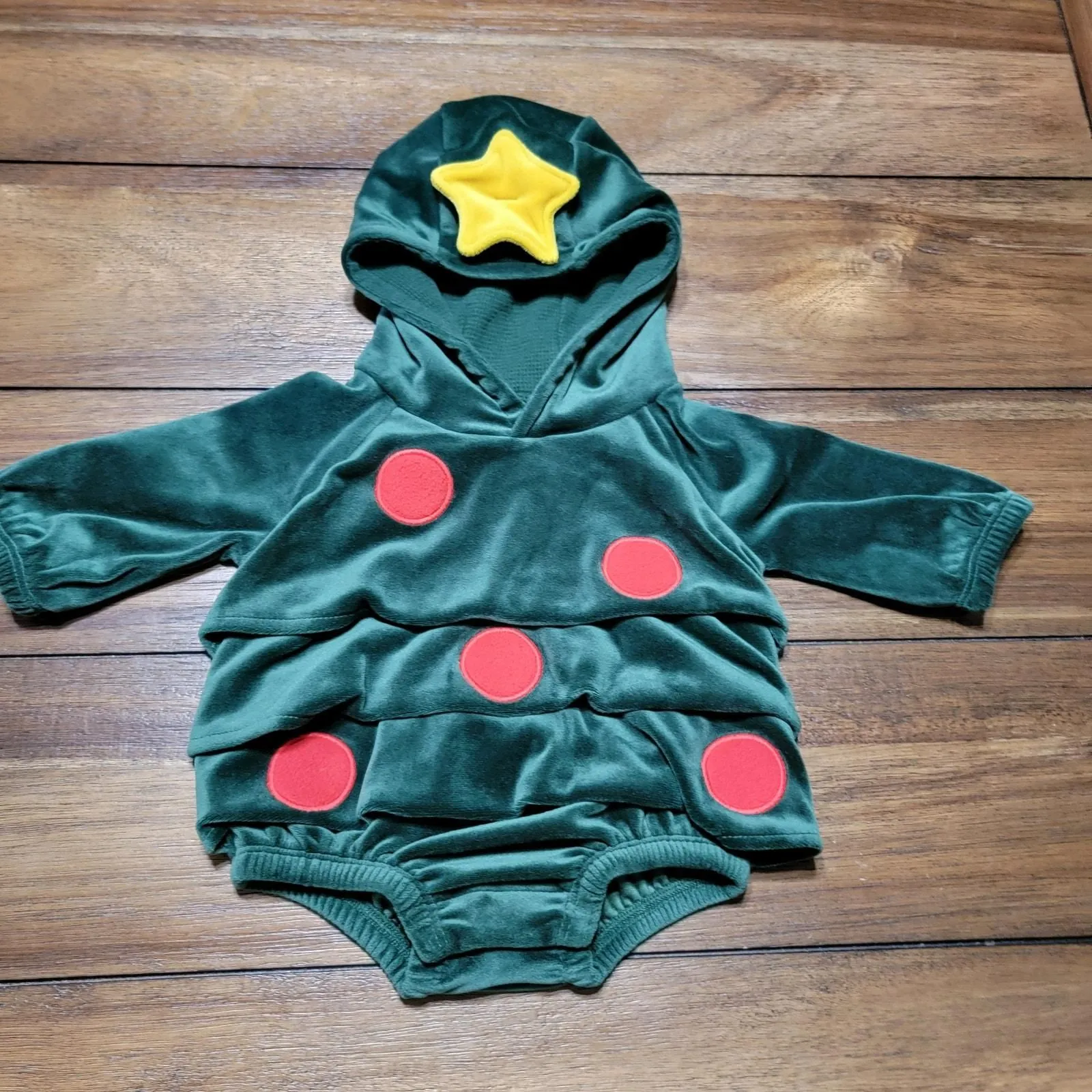 Old Navy Infant LS Hooded Christmas Tree Dress w/ Snap Bottom - Size 0-3m   Whatnot: Shop, Sell, Connect