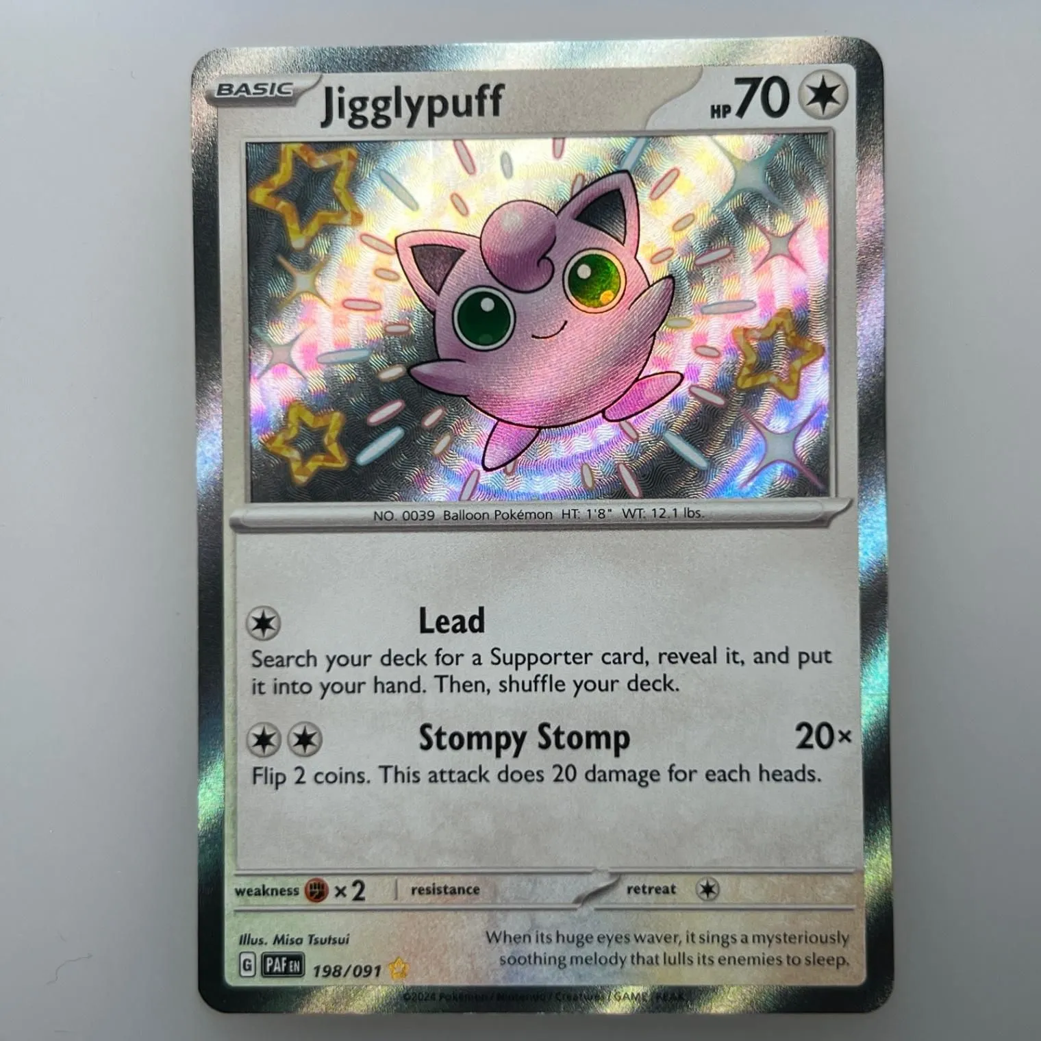 shiny jigglypuff pokemon card POKMON GAME S7D 010/067 C This attack does 20 damage for each heads Jigglypuff pokemon trading card collection