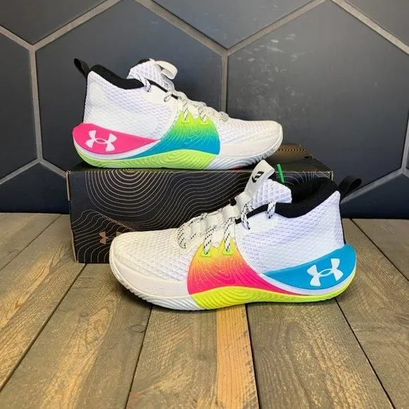 Product image for New W/ Box! Under Armour Embiid 1 Micro G Basketball White Rainbow Size 4.5Y