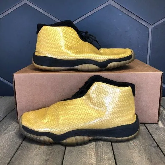 Product image for Used W/O Box! Youth Air Jordan Future Black Gold Athletic Sport Sneakers Size 6Y