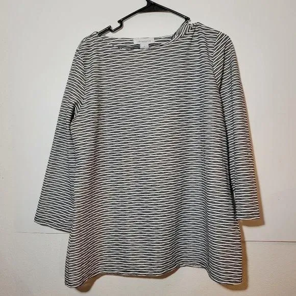 Product image for Women's Liz Claiborne long sleeve White and Black shirt size XL