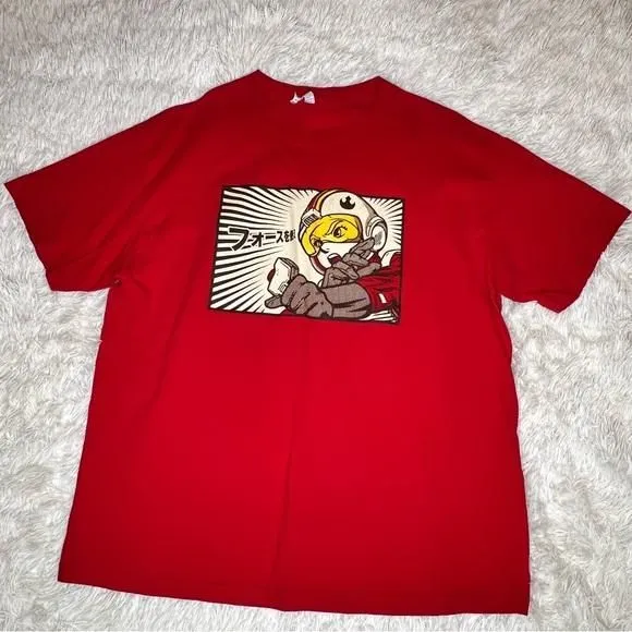 Product image for Star Wars anime style, X wing pilot graphic t-shirt