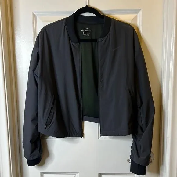 Product image for Nike Aerolayer Jacket | Woman’s | Size: Medium | Grey with black cuffs and neck