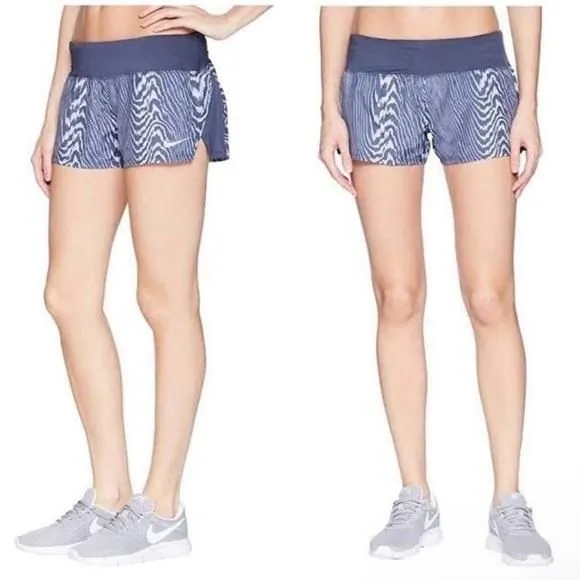 Product image for Nike Dri-Fit Blue Purple Printed 3” Running Shorts