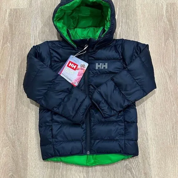 Product image for Helly Hansen Twister Reversible Insulator Jacket - Boys Size 9, Navy, NWT