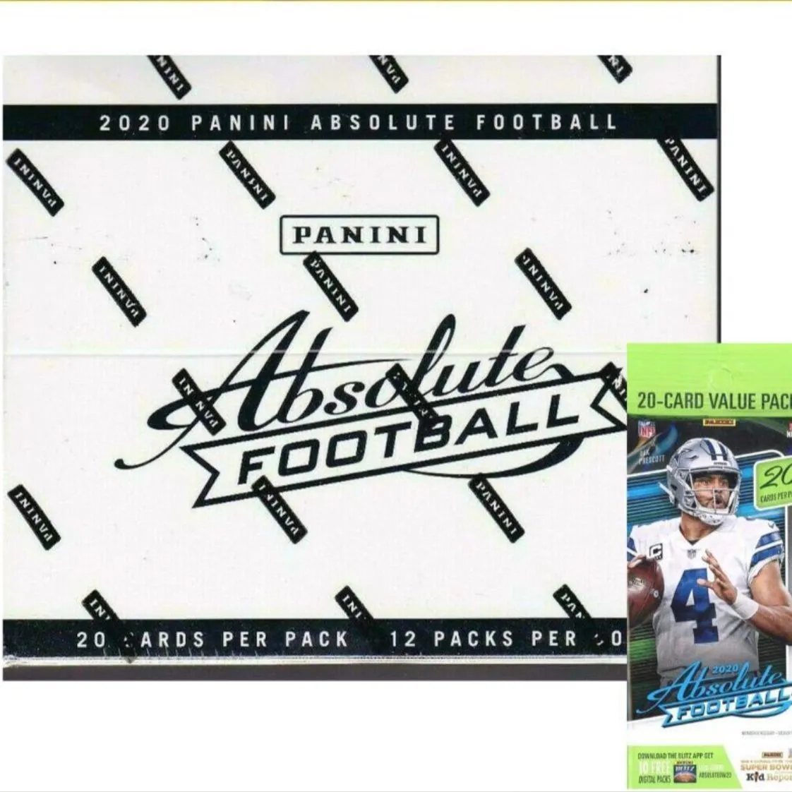Product image for 2020 Panini Absolute Football Jumbo Value Box