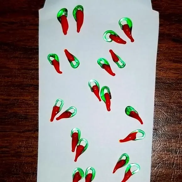 Product image for Red Hot Peppers charms, Blown Glass