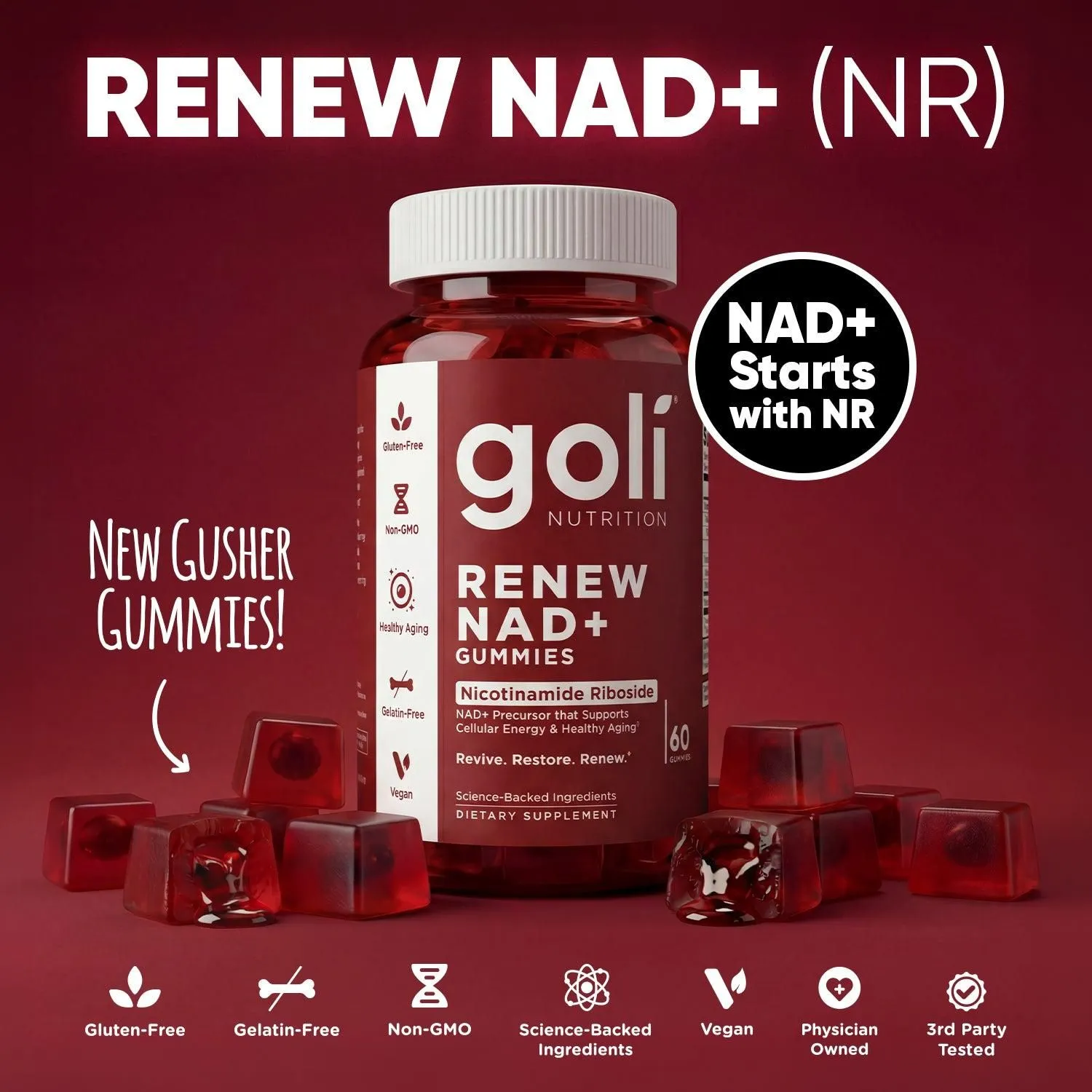 1 Bottle of Renew NAD+ Gummies - Whatnot