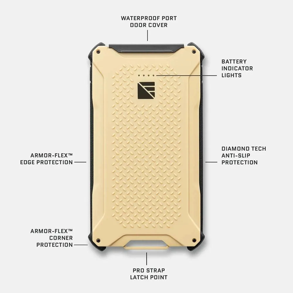 Dark Energy Poseidon Pro IP68 Rugged 10000mAh Fast Charge Power Bank - Tan