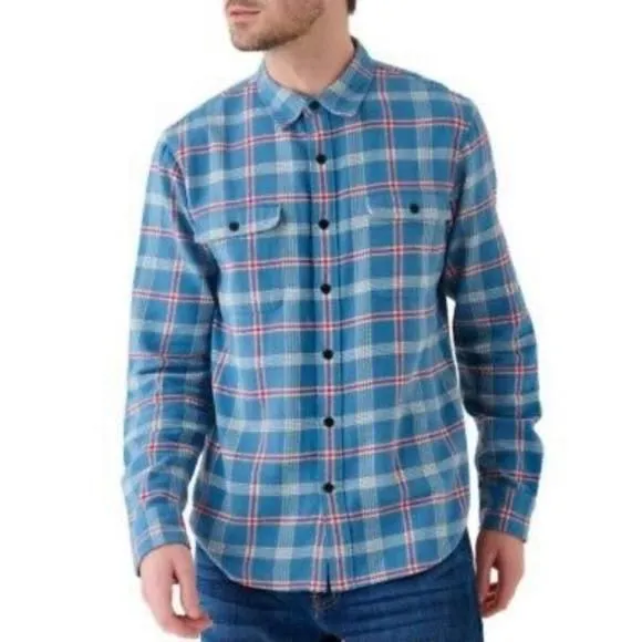 Product image for Lucky Brand Men's  Woven Long sleeve Shirt  Blue Plaid