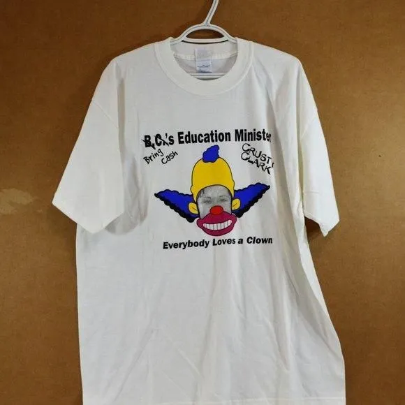 Product image for BC Education Minister Crusty Clark T-Shirt Mens XL Gildan Ultra Political Parody