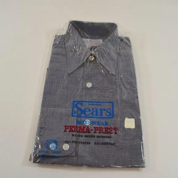 Product image for Sears Boys  Collared Shirt Size 12 Vintage NEW