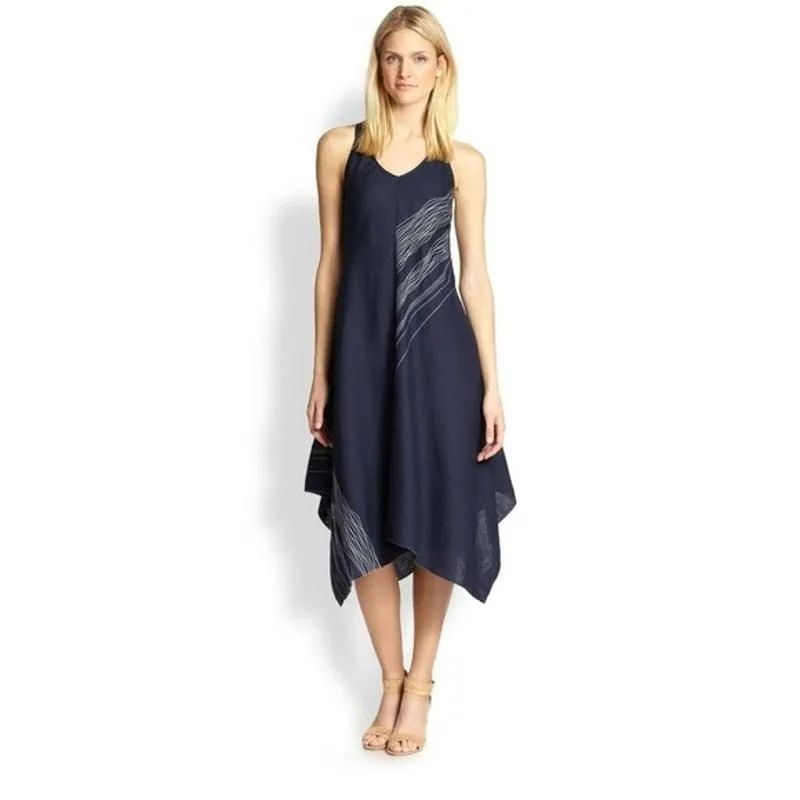 Eileen Fisher 100% Irish Linen Handkerchief Hem Dress Size L - L - Dresses  - pre-owned---good - Eileen Fisher  Whatnot: Shop, Sell, Connect