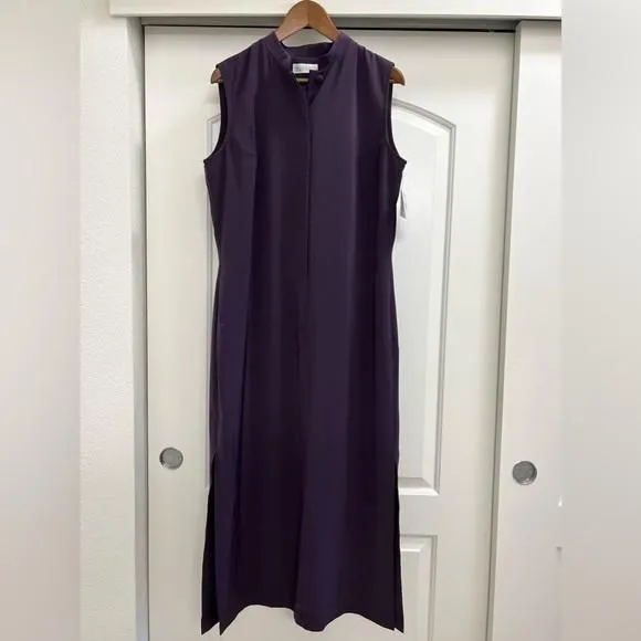 Product image for NWT Valerie Stevens Midi Shirt Dress with Standing Collar