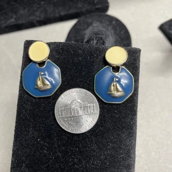 Product image for St Johns Nautical Enamel dangle earrings vintage