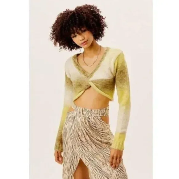 Product image for For Love And Lemons Celeste Sweater Twist Front Crop sz XL