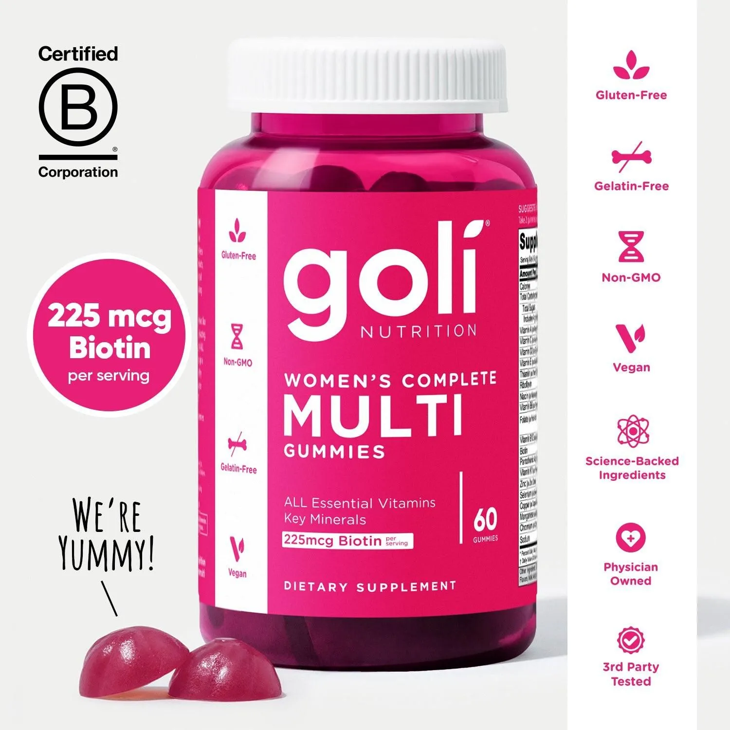 1 Bottles of Women's Complete Multi Gummies. Gluten-Free, Vegan, Non-GMO, and Gelatin-Free. - WhatNot