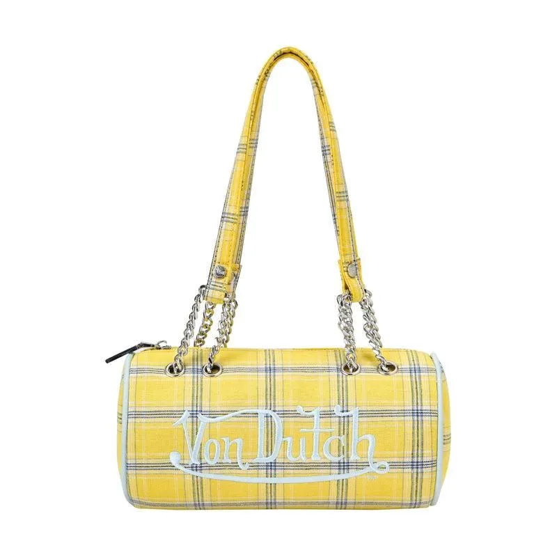 ! Von Dutch Barrel bag - YELLOW PLAID