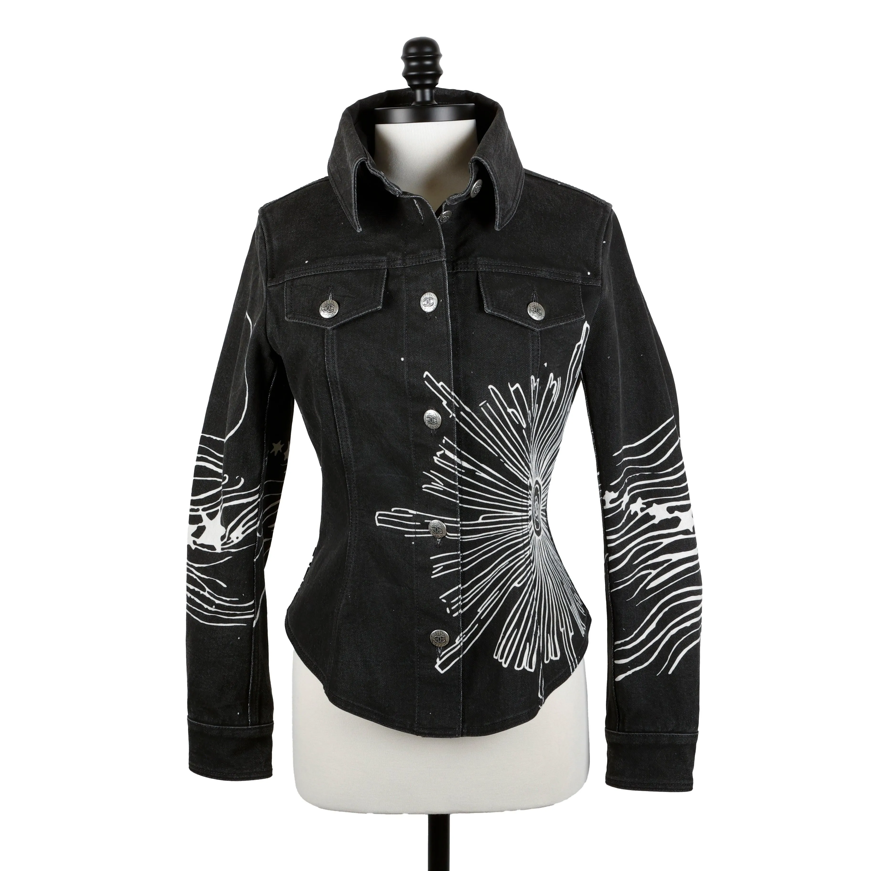 Black White Denim Jacket (22C)