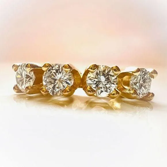 Product image for 14k Yellow Gold 1.11CTW Diamond Ring Size 5.5 Estate Vintage Pre Owned 3.5g