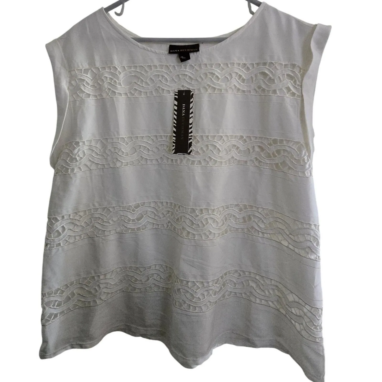 Dana Buchman Womens XL White Lace Sleeveless Blouse Top DM23175 NWT - Dana Buchman1