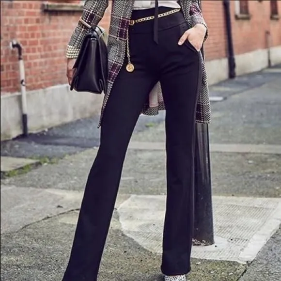 Product image for CABI 3392 Camden High Rise Bootcut Trousers Black Ponte Knit Size 12 NWT
