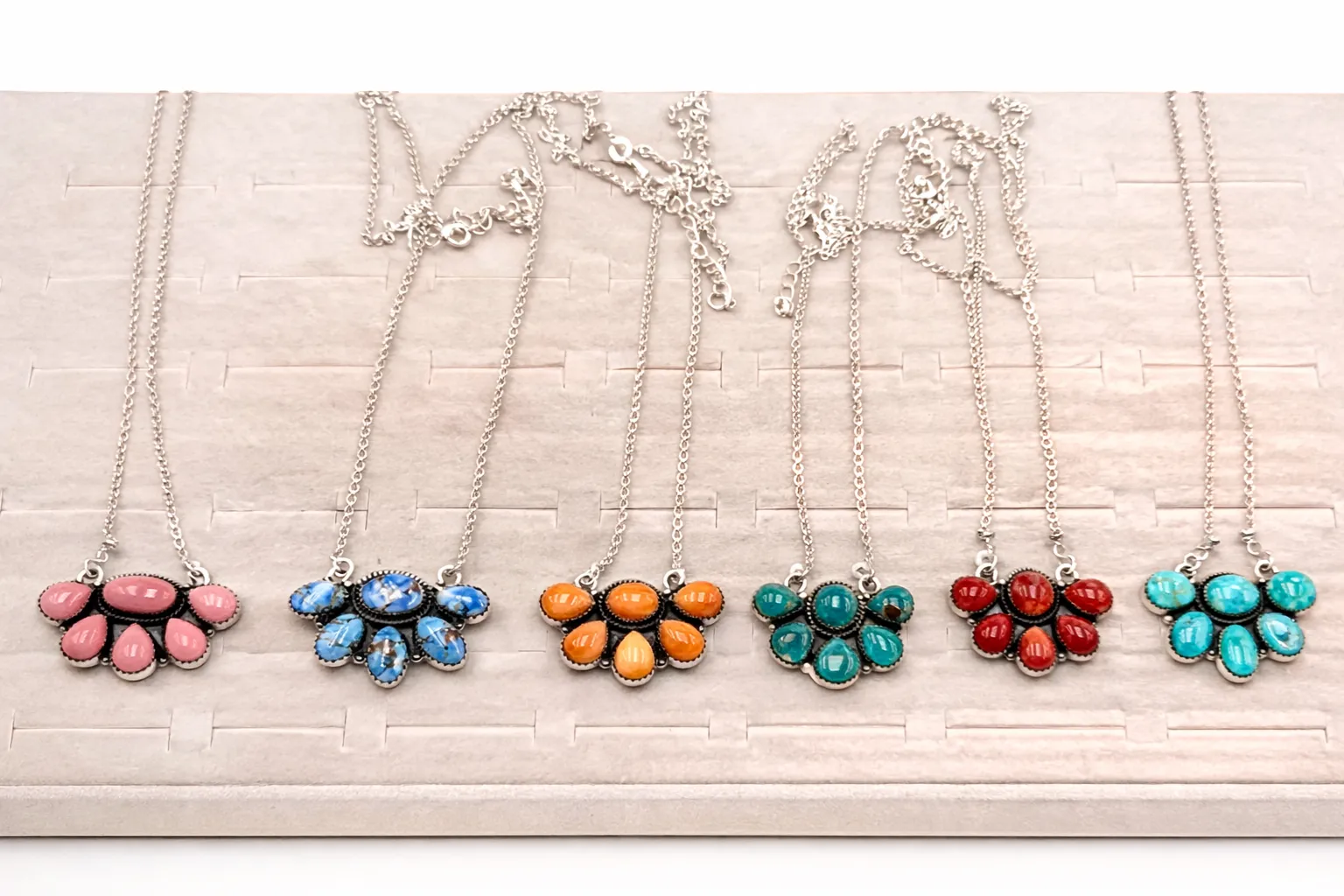 Flower Cluster Stone Necklace