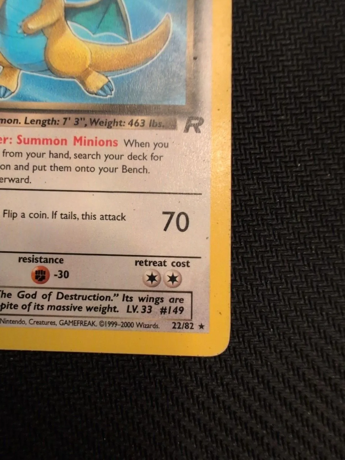 dark dragonite pokemon card 22/82 2000 Team Rocket Rare Summon Minions POKMON 2000 DARK DRAGONITE (TEAM