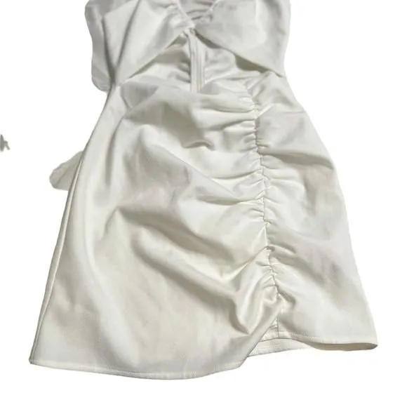 Zara White Cut Out Ruched Halter Mini Dress  Whatnot: Shop, Sell, Connect