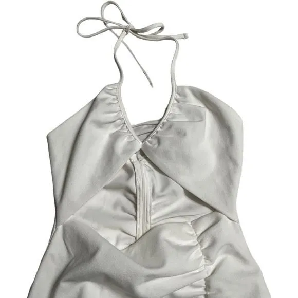 navy blue dress for baby girl Zara White Cut Out Ruched Halter Mini Dress · Whatnot: Shop, Sell, Connect