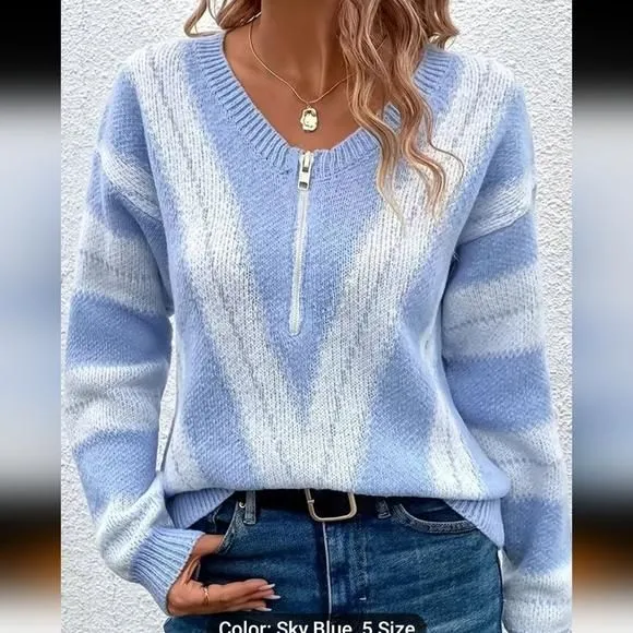 Product image for New Pretty Blue and White Sweater sz 4x(20)